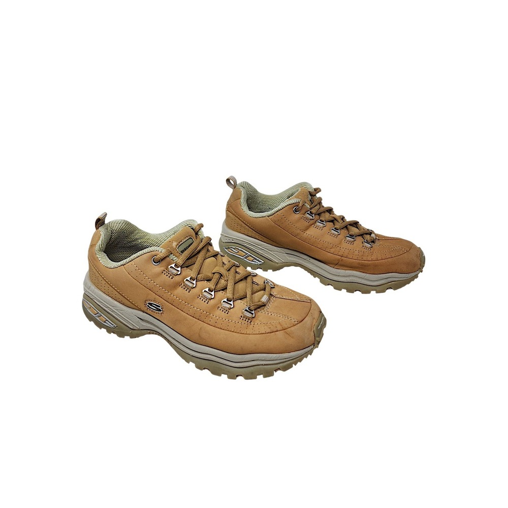 Skechers Sport Premium Sneakers 8.5 Womens Tan Leather Hiking Y2K Gorpcore Shoes